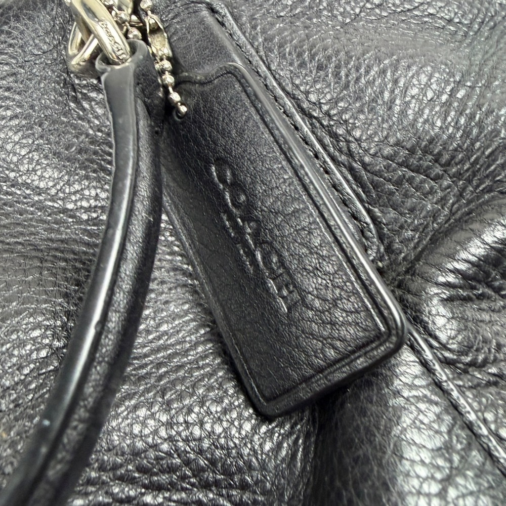 Coach F36675 Black Pebble Leather Kelsey Satchel Crossbody Bag Silver Hardware - Picture 5 of 6